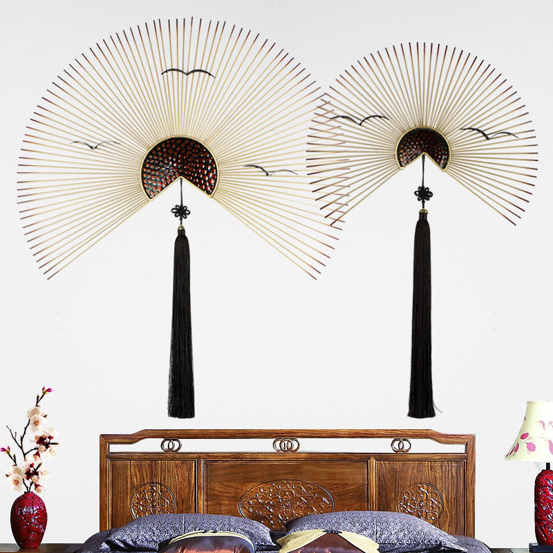 新中式挂件扇形铁艺墙面家居用品卧室客厅装饰品背景墙上装饰创意|msdalam kategori Aksesori rumah, mural - dari Buy2taobao.com untuk memberikan perkhidmatan ejen Taobao profesional membeli
