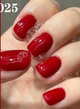 纯正红色指甲油胶2025新年流行显白车厘子酒红色系美甲专用光疗胶