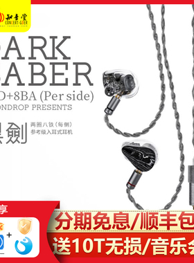 水月雨 黑剑/Dark Saer耳机两圈八铁入耳式hifi发烧可换插头耳塞