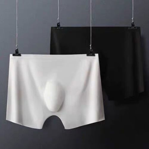 一片式中腰无痕3d冲模平角裤冰丝