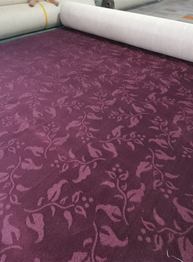 上海深紫色割绒满铺库存地毯酒店宴会厅用加厚防火阻燃隔音大面积