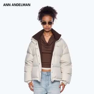 ANN 超好看羽绒棉袄 ANDELMAN双面穿撞色羽绒服女秋冬白鸭绒短款
