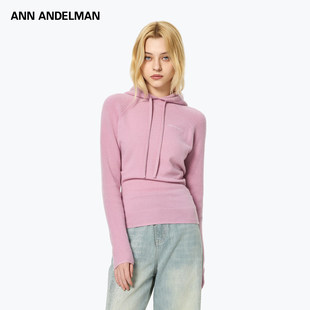 ANDELMAN ANN 堆叠款 连帽毛针织衫 设计感卫衣 修身 明星同款