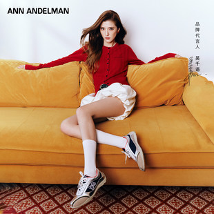 吴千语同款 运动休闲鞋 ANN 女平底时尚 百搭 ANDELMAN复古德训鞋