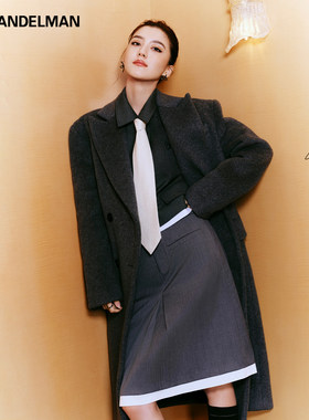 【吴千语同款】ANN ANDELMAN2025秋季灰色休闲拼接短款西装外套女