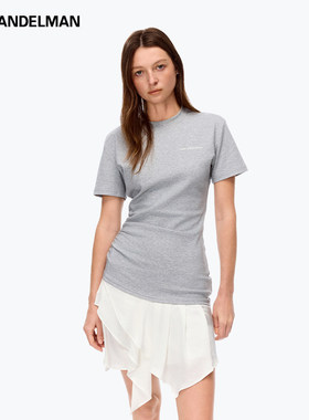 ANN ANDELMAN官方直营 灰色修身设计感小众拼接T恤裙连衣裙短裙女