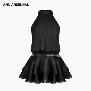 ANN 满钻腰头连衣裙高级感荷叶边气质蛋糕裙 ANDELMAN2026早春新款