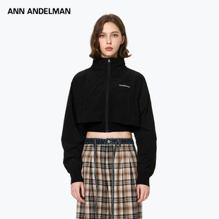 夹克短款 ANN 假两件休闲运动开衫 新款 外套女 ANDELMAN官方直营秋季