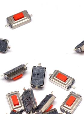 优质|宽3长6 高2.5MM 轻触开关 贴片2脚 进口/红色按纽