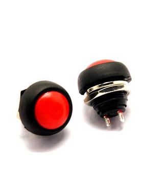 小型按钮开关 防水开关 自复位  12MM红色 无锁开关 圆头按钮