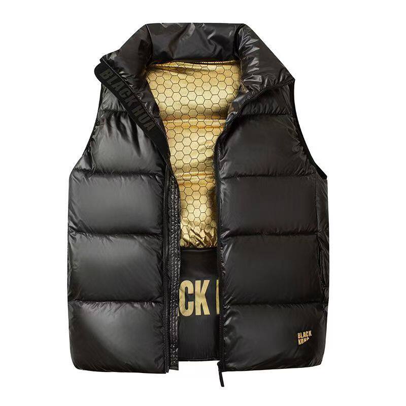 黑金马甲男女同款24年新款韩版宽松亮面纯黑坎肩背心免洗流行外套,男装,常规马甲,淘宝优惠券,粉丝福利购,淘宝优惠卷