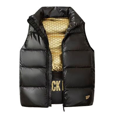 黑金马甲男女同款24年新款韩版宽松亮面纯黑坎肩背心免洗流行外套