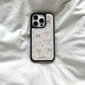 裁缝猫咪ins亚克力黑边适用苹果iPhone16promax手机壳15pro小米14Pro保护套华为mate防摔三星S234荣耀晶瓷壳