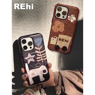 狗狗散步适用iPhone16promax苹果15小米15pro新款mate60华为p70enova12荣耀90菲林手机壳opporeno13vivox100