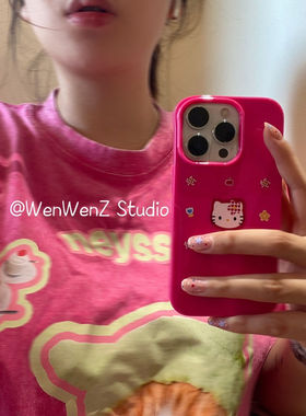 头像KT猫iphone16Promax适用苹果手机壳15pro韩国ins菲林14小众13原创女12mini可爱11全包保护套