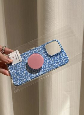 原创简约蓝色系ins风碎花苹果手机壳菲林壳适用iPhone15pro/14promax/13/14plus手机壳苹果12mini硬XS保护套