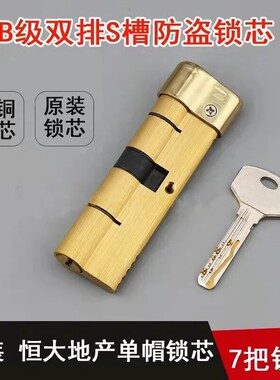 恒大地产锁芯恒大锁芯恒大雅苑绿洲名都防盗门锁芯带帽单帽锁芯