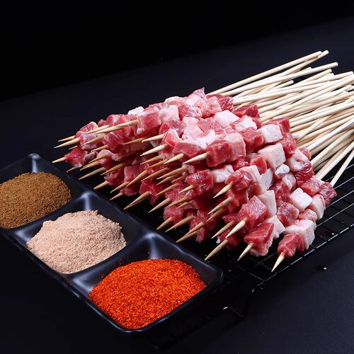 内蒙古草地羔羊肉串户外食材新鲜半成品羔羊肉串烧烤食材家用48串