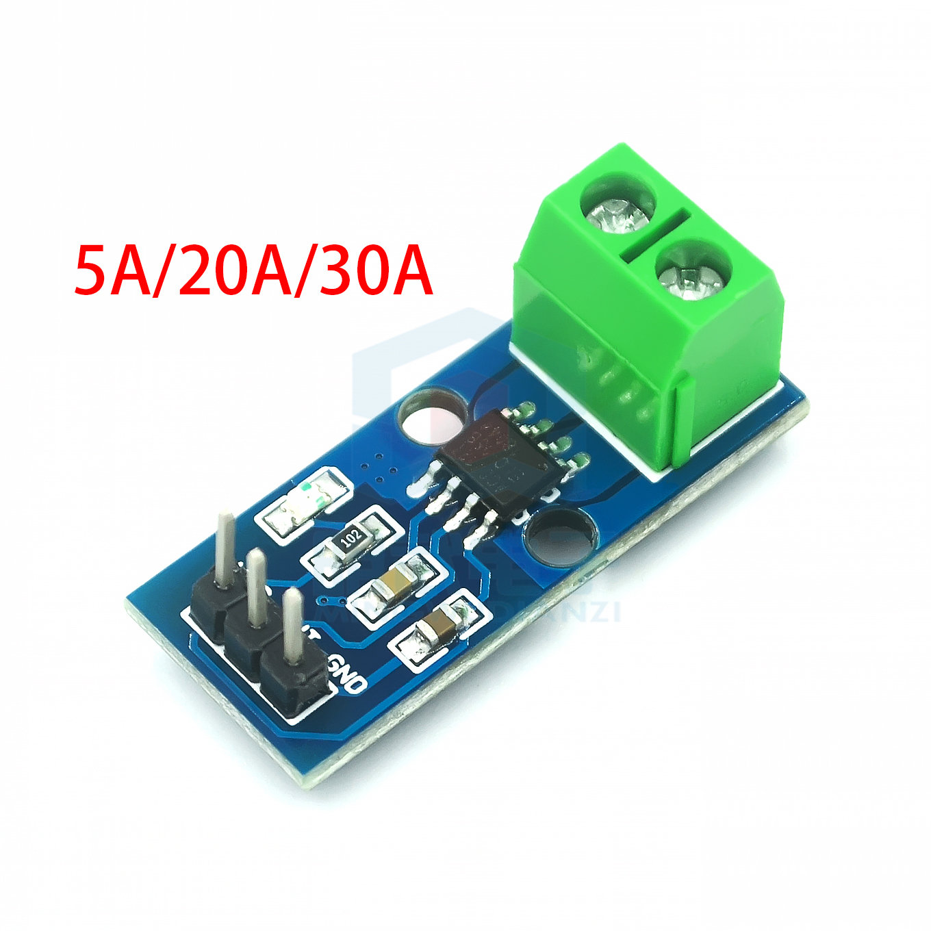 ACS712 ACS724模块5A 20A 30A量程电流检测板霍尔电流传感器 05B