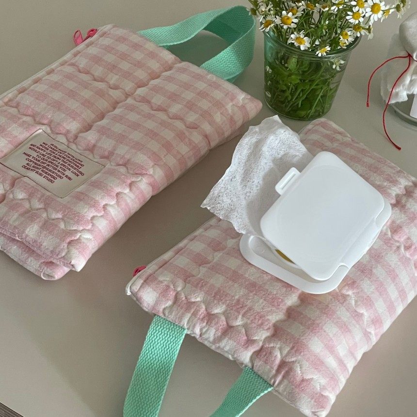 ins韩国格纹绗缝棉纸巾收纳 家居布艺装饰湿巾抽取式翻盖纸巾盒,汽车用品/电子/清洗/改装,车用纸巾盒/套,淘宝优惠券,粉丝福利购,淘宝优惠卷