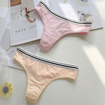 健身瑜伽运动丁字裤女式低腰抑菌纯棉时尚宽腰边T型女生性感内裤