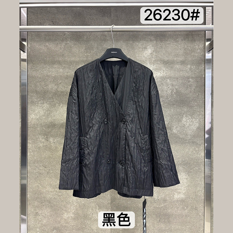 小辫子26230休闲风V领短外套女宽松廓形百搭夹克轻奢质感风2026秋