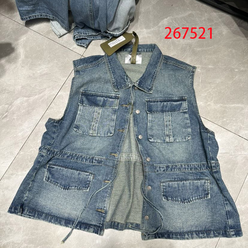 和家267521复古牛仔风单排扣马甲女百搭显瘦无袖外套2026秋新款潮