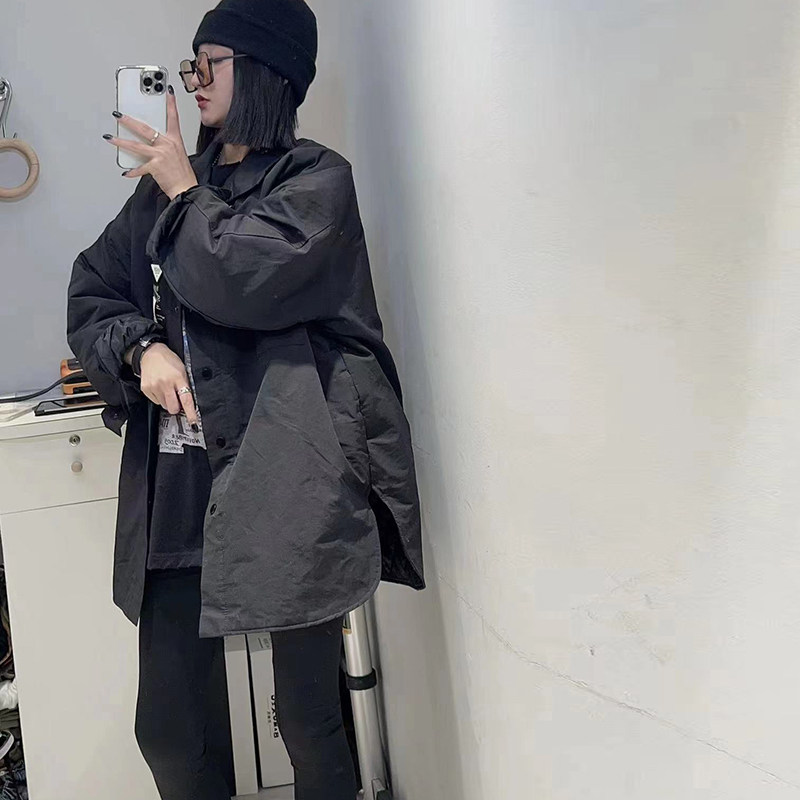 减龄显瘦宽松长袖纽扣加厚夹棉
