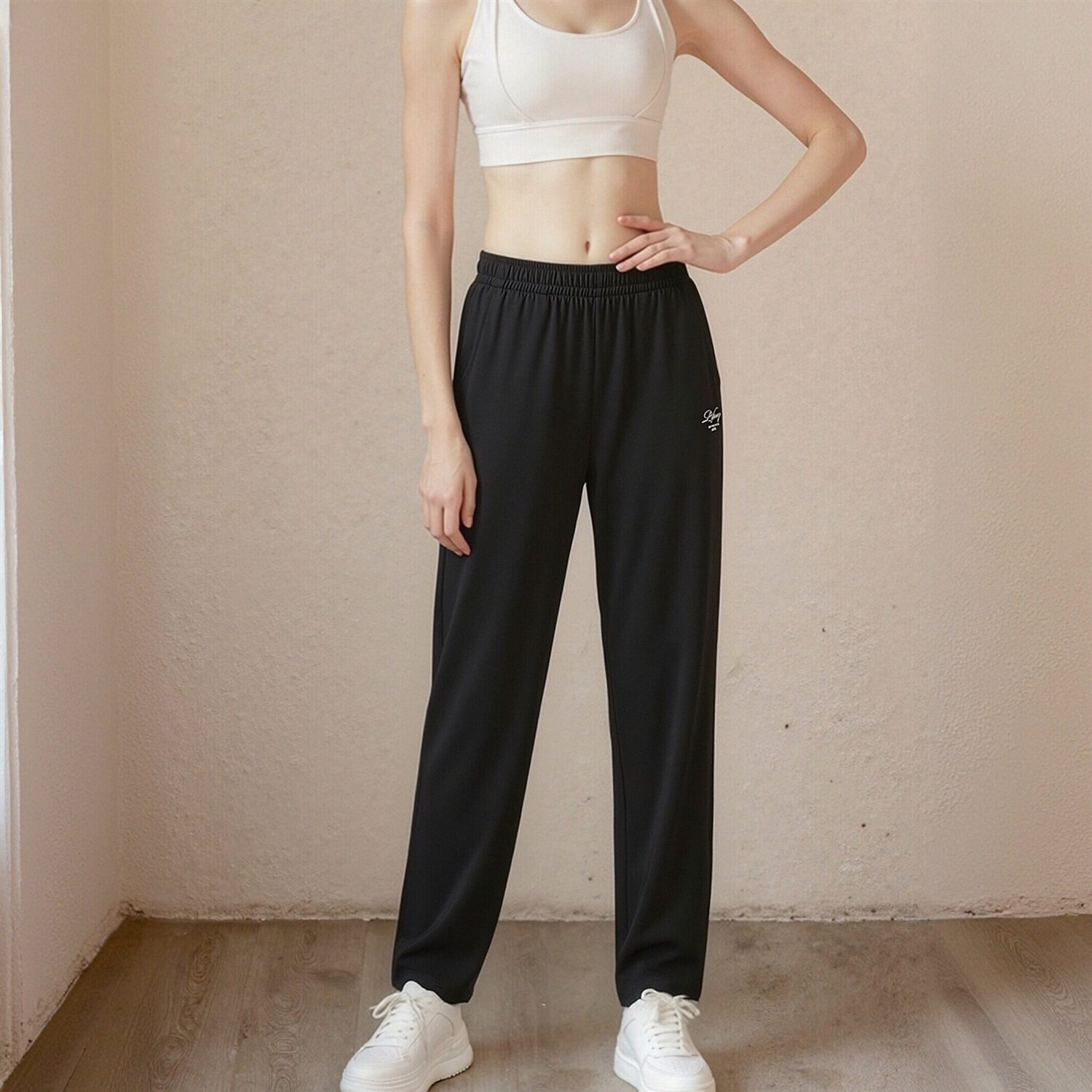 李宁直筒女子冰感舒适显瘦卫裤图片
