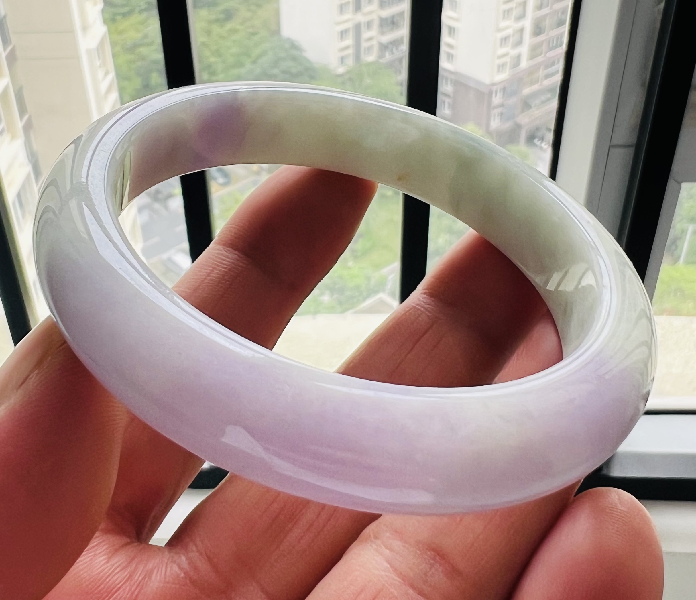 玉器街缅甸老坑紫罗兰翡翠手镯