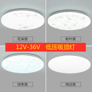 12V24V36Vled低压吸顶灯工地矿山轮船房车交流直流廊桥面包白光灯