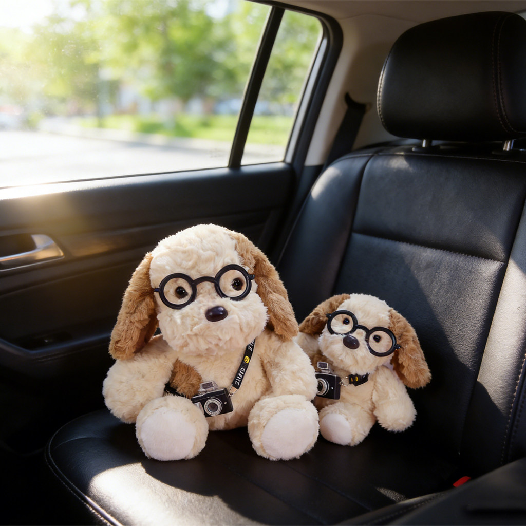 车载可爱卡通碳包眼镜小狗汽车装饰品摆件车用竹炭包去异味除甲醛