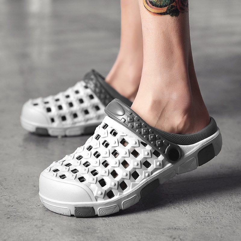 情侶沙灘鞋男夏季新款休閑拖鞋外穿防滑軟底洞洞鞋包頭個性涼鞋女在類目 流行男鞋, 拖鞋中 - 來自Buy2taobao.com提供專業的淘寶代購服務