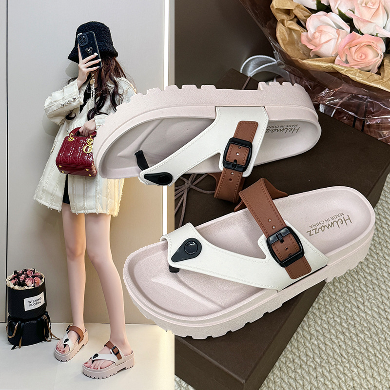 2025年人字拖鞋女夏厚底