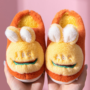 儿童棉拖鞋秋冬季男童家居防滑宝宝中童大童女孩包头毛毛半拖鞋
