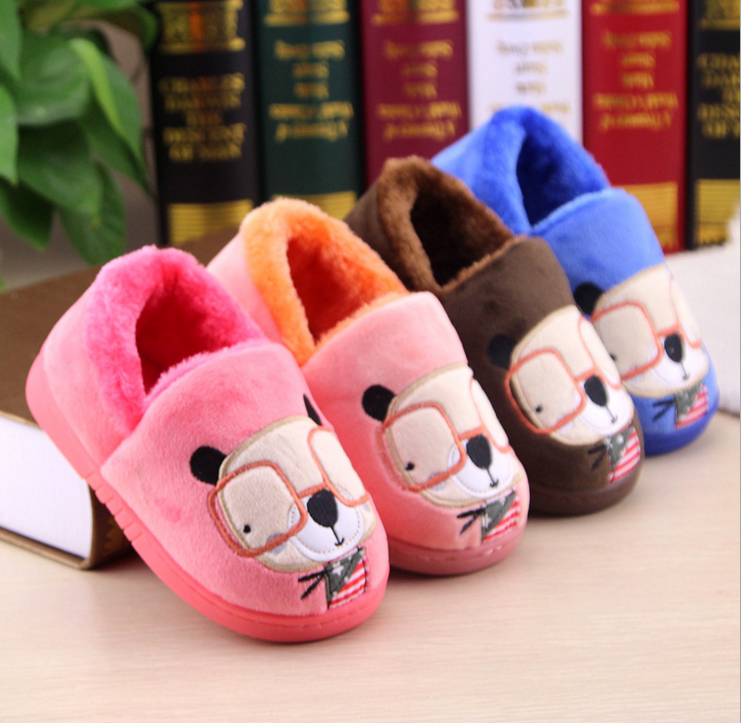 Pantoufles enfants en suède pour hiver - semelle tendon - Ref 1018124 Image 4