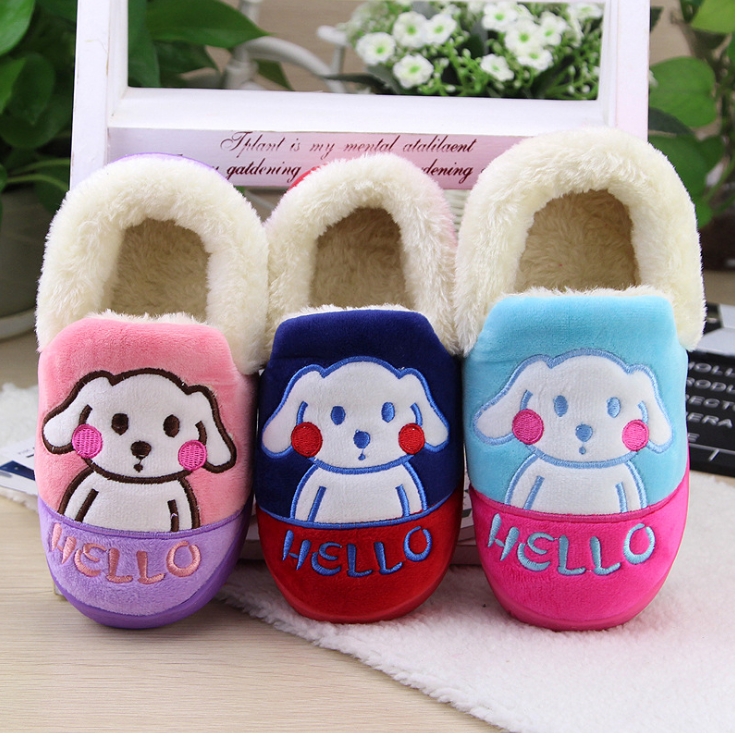 Chaussons enfants en suède pour hiver - semelle caoutchouc - Ref 1013819 Image 5