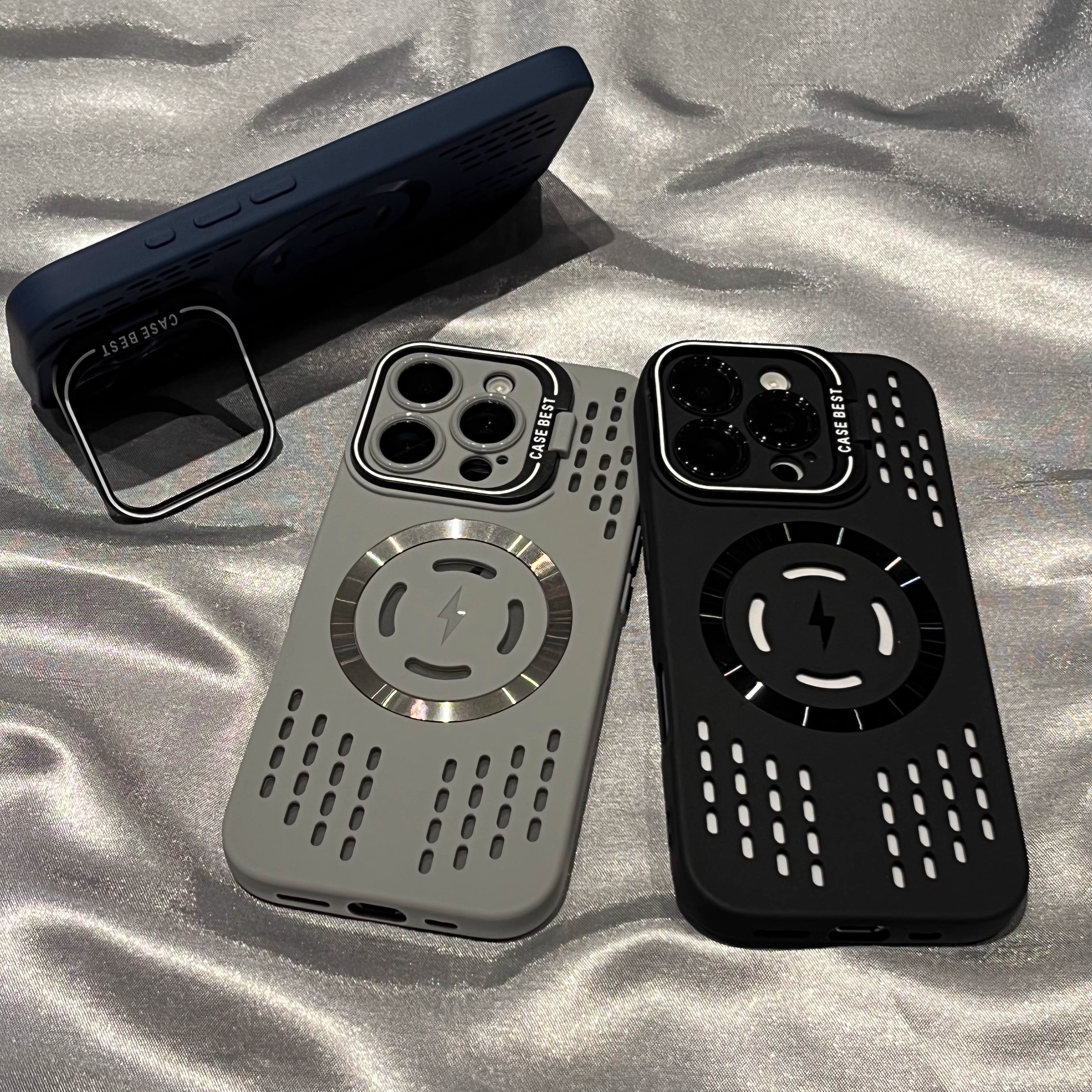 冰点散热磁吸适用苹果16手机壳iPhone15plus磨砂精孔镜头支架12pro软胶防摔13promax透气网壳11保护套14pro