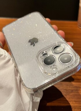 小红书简约透明闪粉iPhone13手机壳适用14promax苹果15pro全包12适用17防摔高级感plus防摔硅胶爆款女11纯色