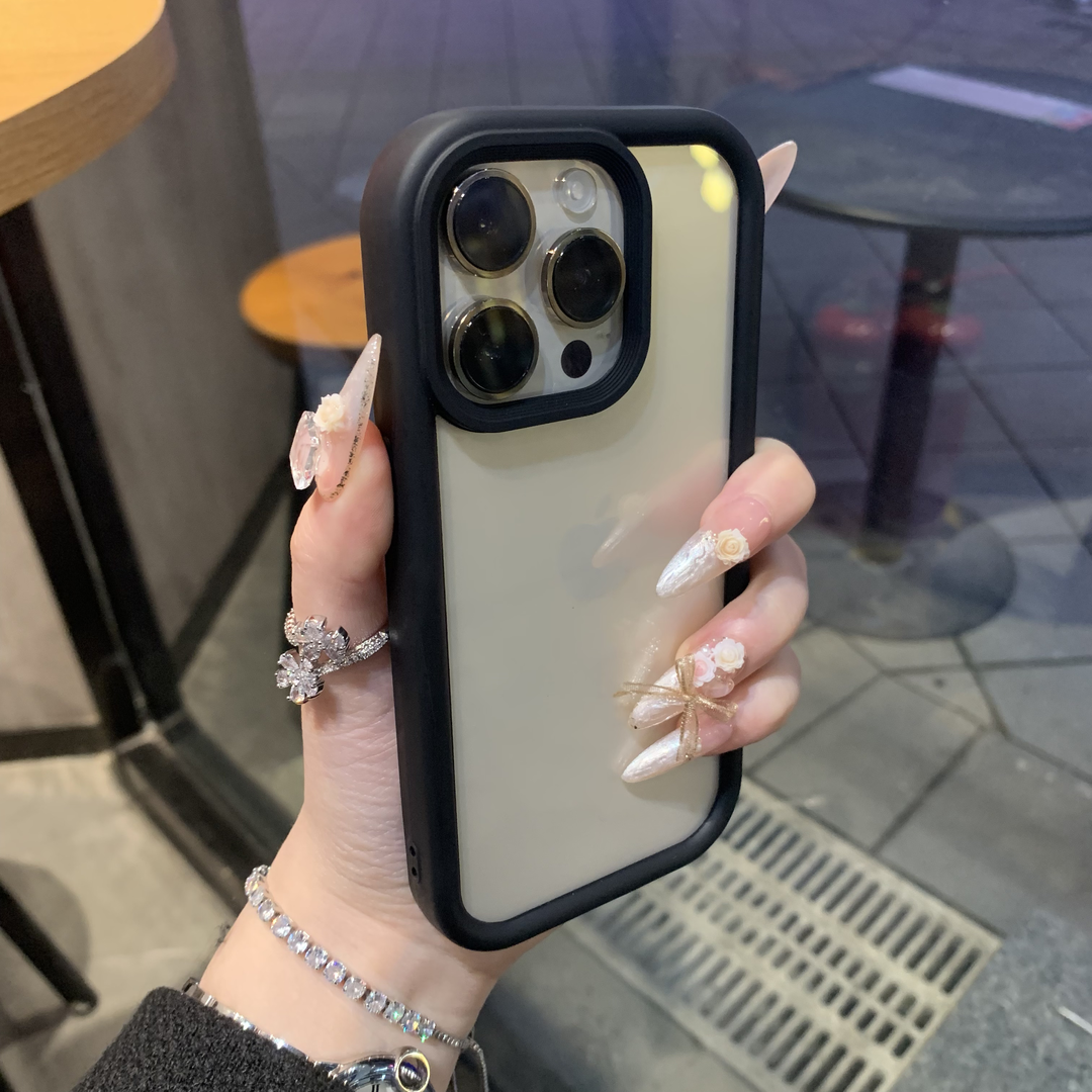 新款高级钛灰色iPhone14promax手机壳苹果13全包15pro男女12透明亚克力磨砂边框14por防摔12硅胶适用15软壳