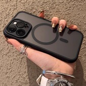 自带镜头膜肤感磨砂磁吸无线充电iphone15promax手机壳苹果14proMax简约高级13新款 全包12保护套17适用16plus