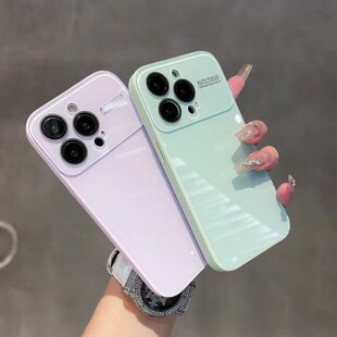 秒变17大视窗钢化玻璃iphone16promax适用苹果15ProMax手机壳15plus新款14高级感13男女16镜头膜PM情侣防摔套