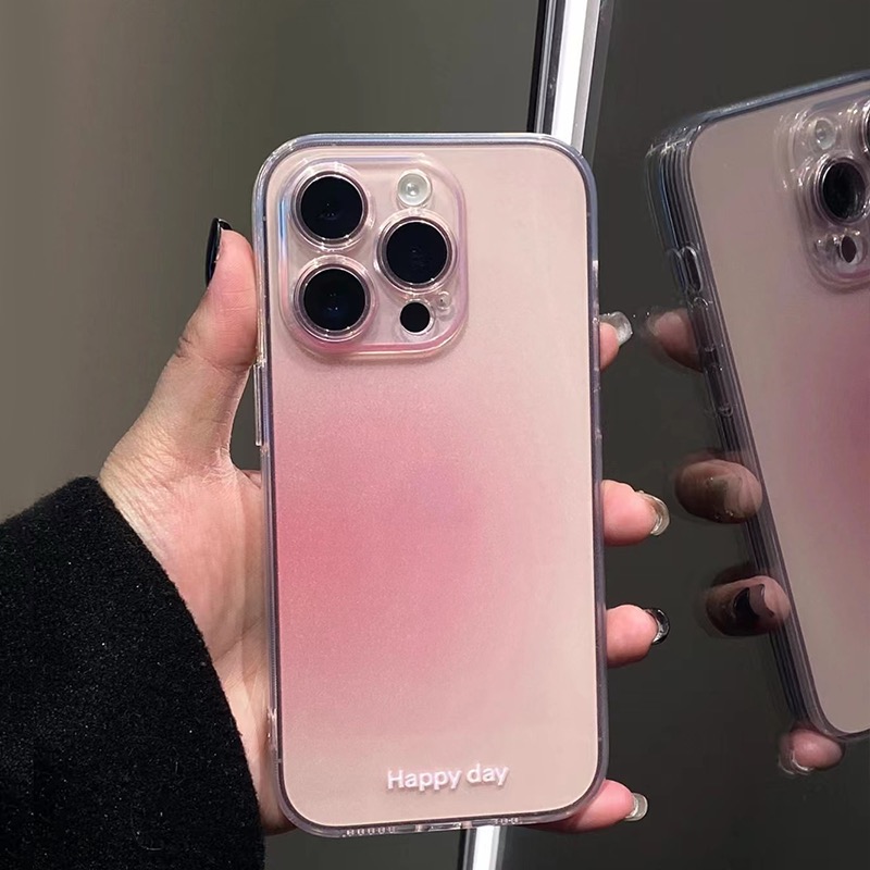 ins日韩渐变粉色适用苹果15Pro手机壳iPhone14Promax高级感13Promax新款12Pro透明硅胶13简约14网红爆款软壳