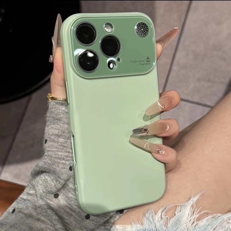 适用秒变17苹果16promax手机壳香薰香氛绿色液态硅胶iPhone15promax简约高端纯色14新爆款13全包防摔16pro/12