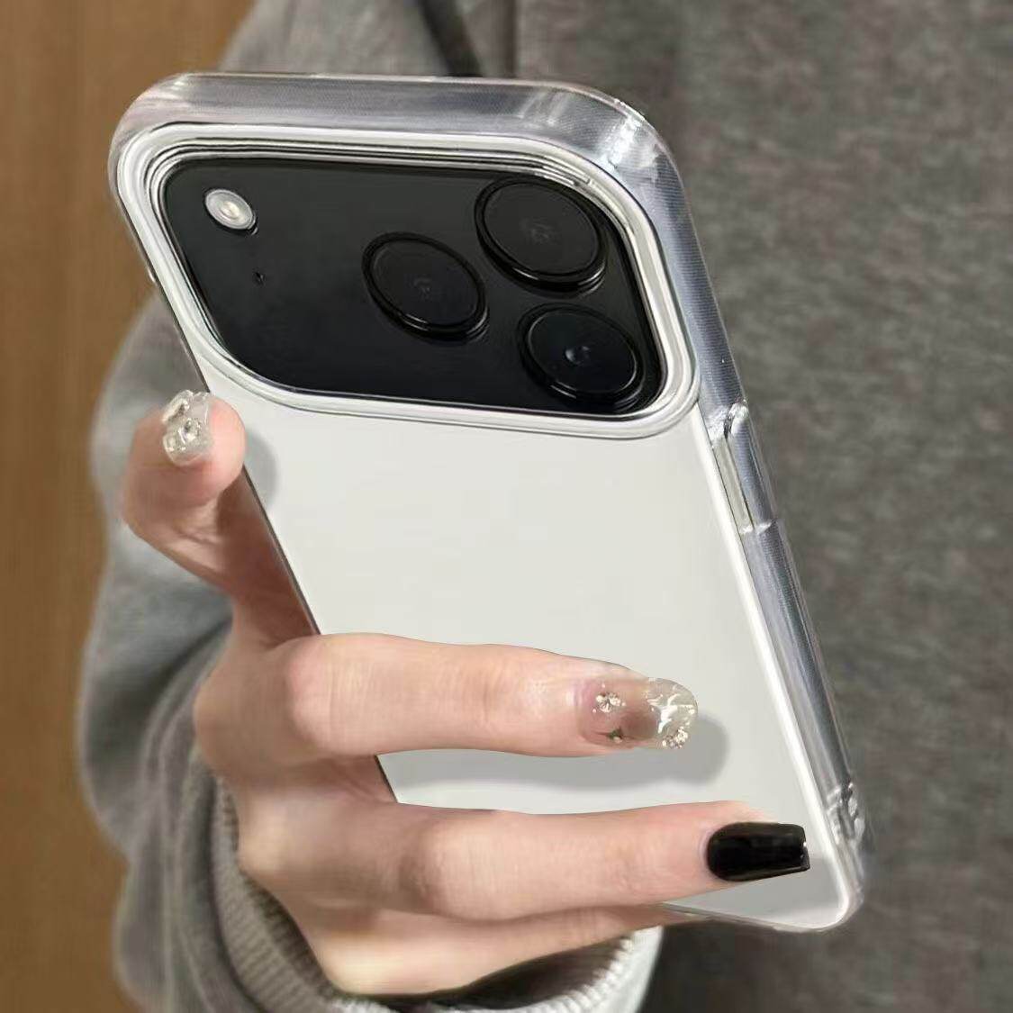 韩系白色IMD适用苹果17promax手机壳16新款iPhone15pro高级感14简约13全包防摔12网红爆款11女款16plus保护套