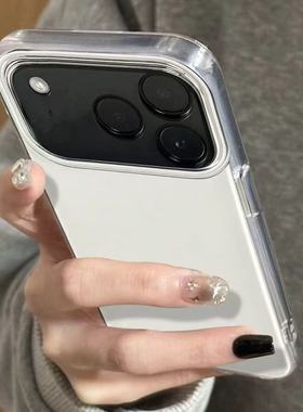 韩系白色IMD适用苹果17promax手机壳16新款iPhone15pro高级感14简约13全包防摔12网红爆款11女款16plus保护套