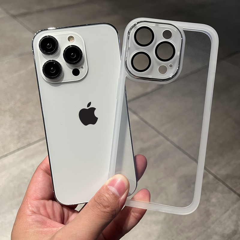 ins极简高级感自带镜头膜适用iPhone15pro苹果15手机壳14ProMax新款11透明12网红男女13promax硅胶全包防摔套