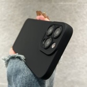 爆款 适用苹果15promax石墨黑手机壳iphone14全包镜头新款 13液态硅胶软壳防摔12高级感11男女x xr不发黄xsmax
