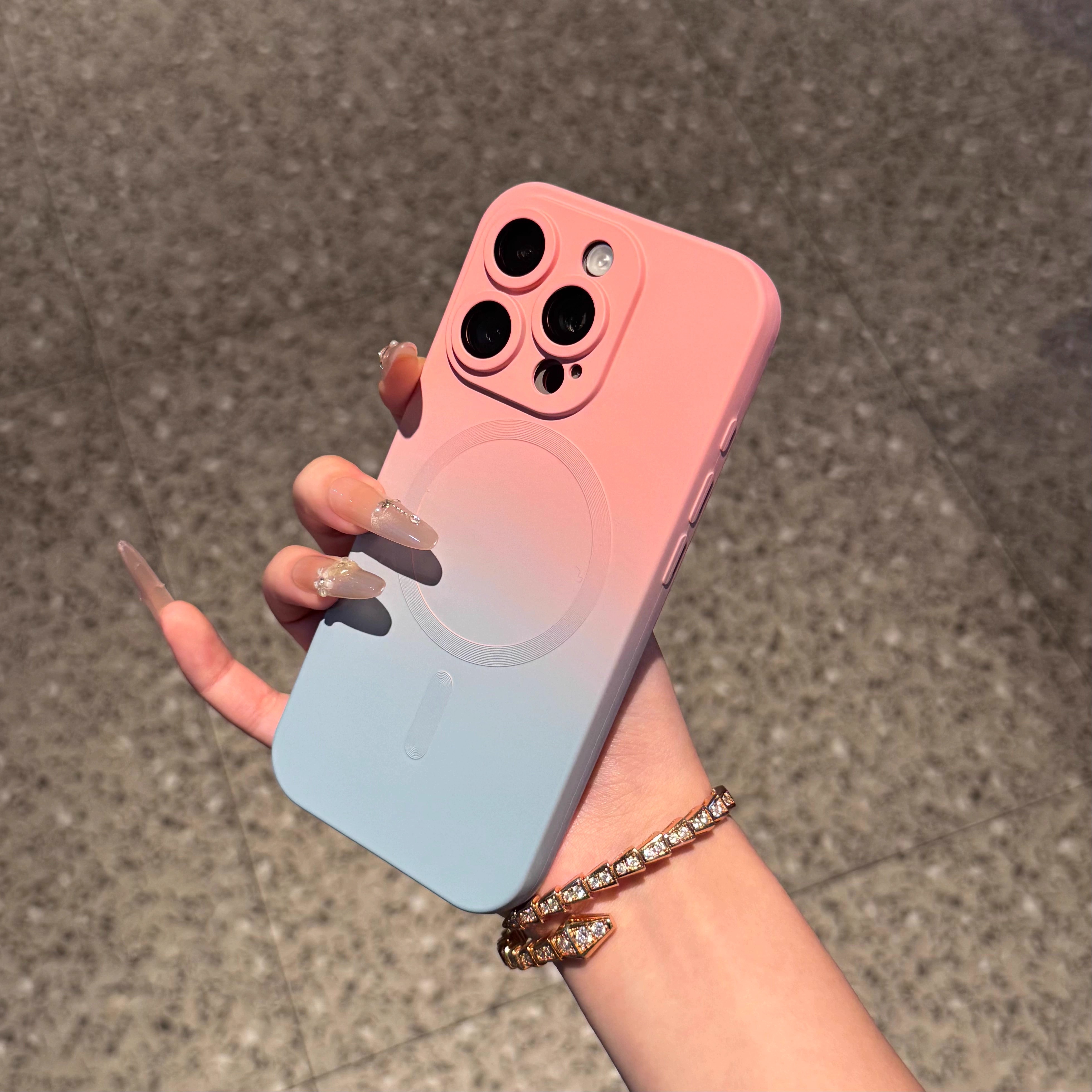 渐变磁吸适用苹果16promax手机壳iphone15pro新款14pro高级感13超薄12pro简约15防摔16plus男女款14pro全包15