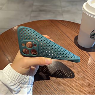 透气散热高级苹果14手机壳简约超薄适用iphone13promax撞色软壳12防摔11全包磨砂XR保护壳16硅胶mini镂空网格